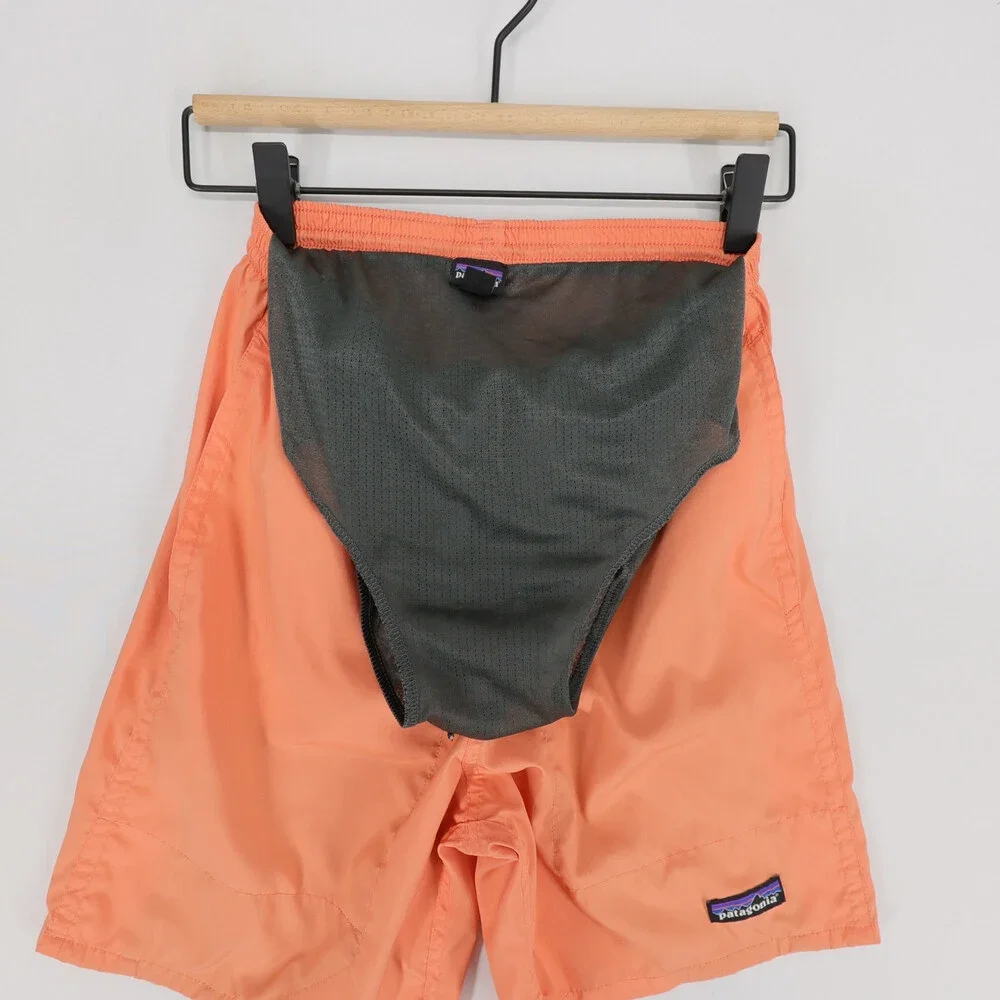 Patagonia Baggies Lights Shorts Mens XS Coho Coral Elastic Drawstring Swim Trunk